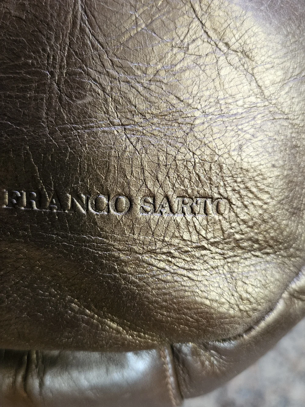 Franco Sarto Metallic Bronze Hobo Bag Coin Trim Slouchy Boho Shoulder Glam Purse